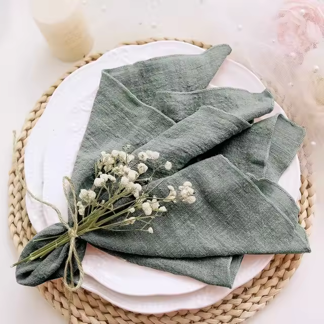 Pañuelos de Algodón Gasa Retro 20PCS 30x30cm para Té, Cena, Boda, Decoración de Mesa Rústica - 1