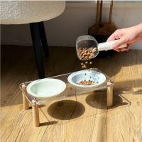 Cuenco individual/doble para gatos con soporte acrílico, protege la columna Cervical, cuenco de cerámica antiderrames para comida de mascotas, antivómitos, antideslizante - details 17
