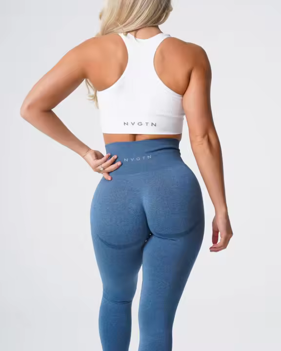 Leggings deportivos de cintura alta para mujer NVG de spandex con pantalones interiores suaves para ropa de gimnasio y fitness. - 1