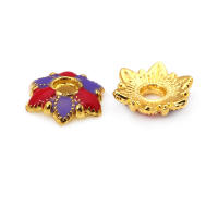 Tapetes de Flores de Brasso Dorado 18K 30PCS Accesorios de Joyería DIY de Alta Calidad - details 1