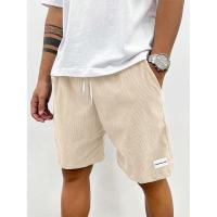 Shorts De Lino Para Hombre Verano Casual Playa Baloncesto Pantalones Cortos De Color Sólido Etiqueta Deportiva Talla Media - details 5
