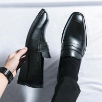 Mocasines de cuero simples para hombre, zapatos de negocios elegantes, moda Formal de lujo, zapatos casuales de oficina de un pie, color negro - details 4