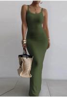 Moda mujer nueva tendencia Z Color sólido Sexy elegante Godde Single ulder Drees - details 31
