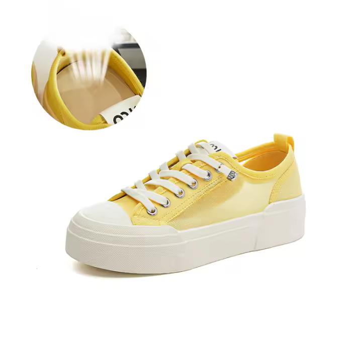 Zapatos Blancos Transpirables Pequeños Zapatillas Casuales para Mujeres Plataforma de Color Sólido - 1