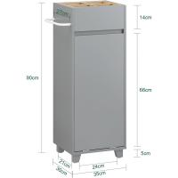Armario Auxiliar Baño con 1 Compartimento Mueble Columna de Baño con 3 Cajones 30 x 30 x 90 cm Blanco - details 11