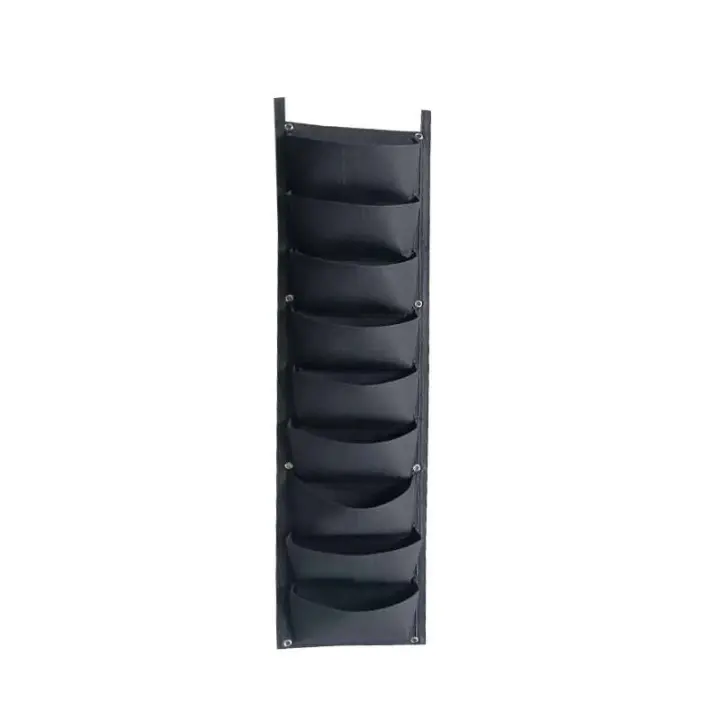 7 bolsas de colgante vertical, bolsa de tela de fieltro colgando de la pared, ETA de jardín al aire libre, contenedor para plantar verduras y flores - 1