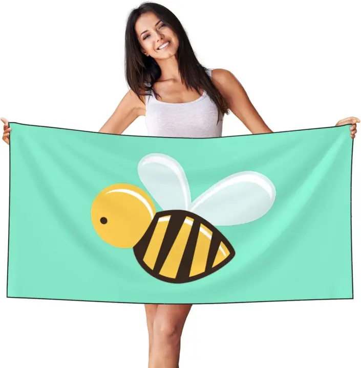 Toallas de camping con estampado de abeja de dibujos animados para hombres y mujeres, piscina, baño, natación, yoga, spa VIE Toallas - 1
