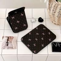Espejo de escritorio de cuero Pu, espejo cosmético compacto, espejo de tocador con lazo rosa, espejo de maquillaje de bolsillo plegable delicado, decoración del hogar - details 6