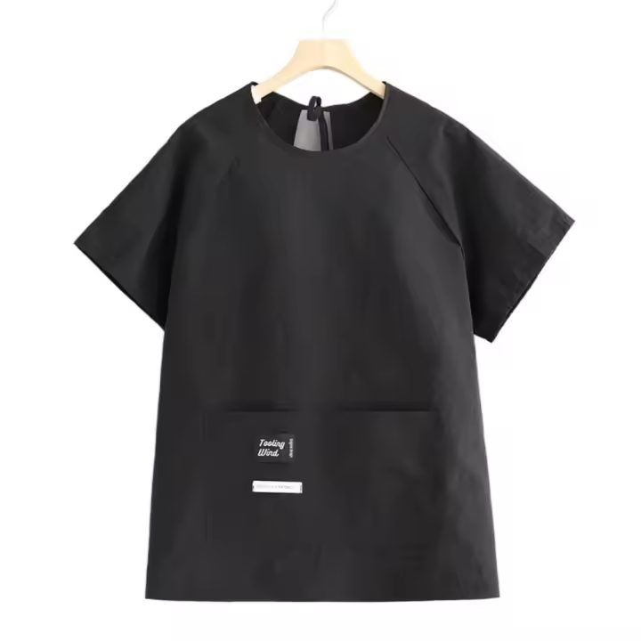 Delantal de manga corta impermeable y duradero, delantal de cocina a prueba de aceite de Color sólido, delantal de cocina suave y cómodo para comedor - 1