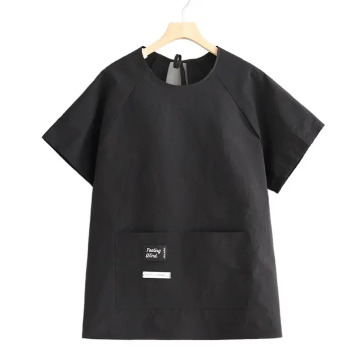 Delantal de manga corta impermeable y duradero, delantal de cocina a prueba de aceite de Color sólido, delantal de cocina suave y cómodo para comedor - 1