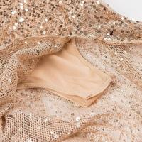 Sexy Women Fashion Backless Hem Slit Spaghetti Strap Sequin Dresses Night Out Vestidos Party Dress - details 7