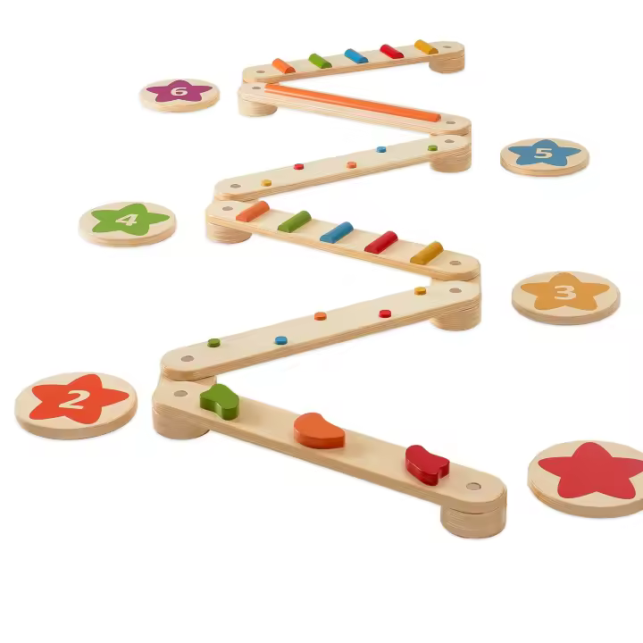 SucceBuy 6 piedras de paso de madera para niños de 2 a 6 años, juguete Montessori para niños de 2 a 6 años, desarrollo de coordinación y habilidades motoras, pista de obstáculos de gimnasia, interior y exterior, regalo para niños y niñas - 1