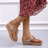 Sandalias de cuña romanas para mujer, zapatos de playa con plataforma informales, chanclas cómodas, verano, 2023 - details 2