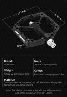 ROCKBROS-pedales antideslizantes para bicicleta, accesorio de nailon ultraligero, resistente al agua, con plataforma - details 7