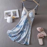 Daeyard - Lencería sexy de satén para mujer, ropa de dormir de seda con cuello en V, Babydoll Ence, vestido de noche - details 15