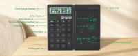 NEWYES Calculadora Básica Portátil con Bloc de Notas, Tableta de Escritura, Pantalla de 2 Líneas, Pantalla Grande de 12 Dígitos, Energía Solar Recargable para Estudiantes de Primaria y Secundaria, Oficina - details 1