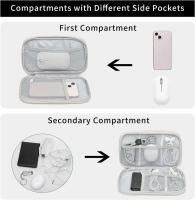 Estuche de viaje para electrónica, bolsa organizadora de cables, estuche de transporte para accesorios electrónicos, tecnología de doble capa resistente al agua - details 1