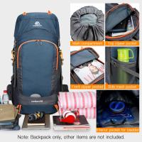 Mochila de 65L, mochila de senderismo resistente al agua con cubierta para la lluvia, mochila de viaje para deportes al aire libre para acampar, escalar y montañismo - details 26