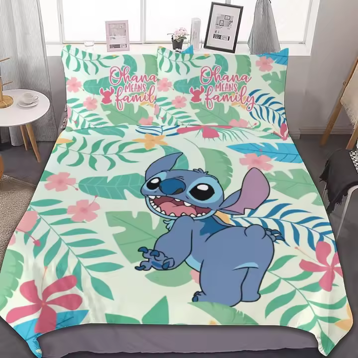 Juegos de cama de edredón de puntada para niños y adultos, funda de edredón bonita, funda de almohada, Juego de 2-3 piezas - 1