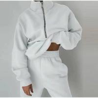 Conjunto de sudadera y pantalones de chándal de lana con cremallera, ropa deportiva informal, moda urbana, 2 piezas - details 16