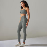 Hamidou-Conjunto de ropa deportiva de dos piezas para mujer, Leggings de cintura alta para gimnasio, Top corto, trajes deportivos de Fitness, ropa deportiva con lavado ácido - details 31