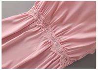 Camisón sexy con cuello en V para mujer, ropa de dormir de encaje de manga larga, lencería larga e íntima para verano y primavera - details 7