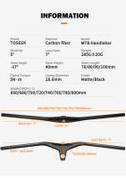 TOSEEK Mtb Handlebars And Stem 28.6mm-17Degree Carbon Integrated Handlebar For Mountain Bike 660~80070/80/90/100mm Bicycle Parts - details 3