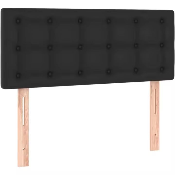 Cabecero con Luces LED Cabecero de Cama Cabezal Tapizado para Cama de Matrimonio Mueble Dormitorio Cuero Sintético Negro 180x5x78/88 cm - 1