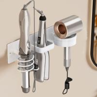 Soporte de aluminio para secador de pelo 3 en 1, soporte para secador de pelo a prueba de herrumbre, estante para rizador montado en la pared para ahorro de espacio, inodoro - details 5