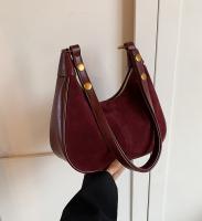1 bolso retro de ante para mujer, bolso de hombro y axila de gran capacidad con cierre de cremallera, tela forrada de poliéster, tema de ocasión versátil, disponible en negro, burdeos, caqui, café - details 0