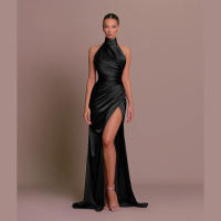 Vestidos Elegantes para mujer, Vestido largo con cuello alto, sin mangas, con abertura, ajustado - details 2