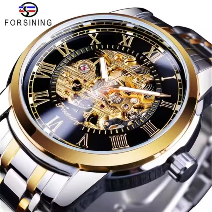 Reloj Mecánico de Calavera Hueco de Acero Inoxidable Premium Estilo Elegante para Hombres - 1