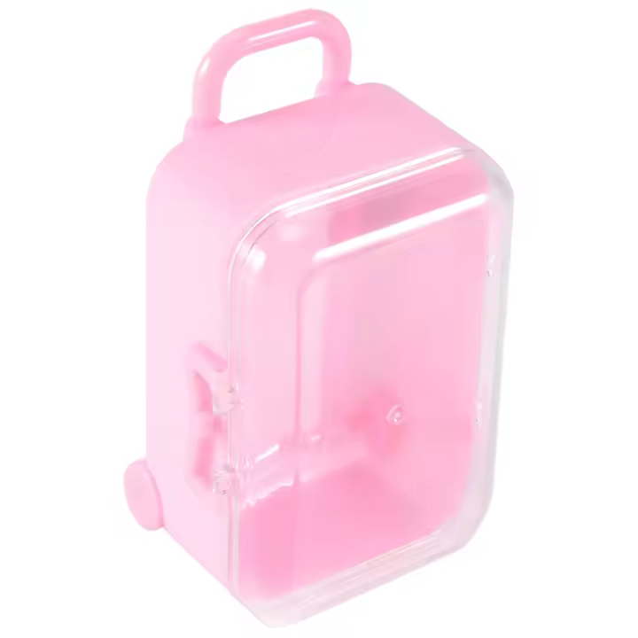 Mini maleta de viaje con rodillo rosa, caja de dulces con personalidad, caja de dulces de boda creativa, caja de carro de equipaje, juguete de dulces, almacenamiento pequeño - 1