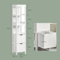 Armario de Baño de Metal 3 Estantes y 2 Cajones Blanco 30 x 30 x 144cm - details 2