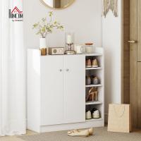 Puerta ancha de 2 hojas con estantes ajustables para 12 pares de zapatos, entrada de pasillo, 83x30x90 cm, blanco - details 1