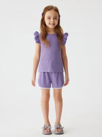 Conjunto De Verano Para Bebé Niña 2024 Shorts Y Camiseta Cómodo Transpirable Ropa De Casa Estilo Casual Sin Mangas Cuello Redondo - details 6
