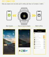 NORTH EDGE AK reloj táctico para hombre 100m impermeable alerta de mensaje entrante - details 8