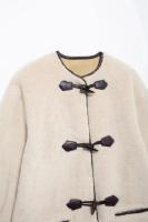 TRAFZA-Chaqueta de piel gruesa con hebilla de cuerda para mujer, abrigo holgado de manga larga con bolsillo, Simple y cálido, invierno, nueva moda - details 4