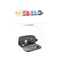 Bolsa de cosméticos con alfabeto bordado, impermeable, bolsa de lavado corporal, bolsa de almacenamiento portátil de gran capacidad. - details 3