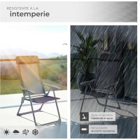 Conjunto Sillas Jardín Exterior de Aluminio, Respaldo Regulable y Reposacabezas, Conjunto Sillas Terraza Resistentes a Intemperie, Transpirable, Patas Reforzadas - 4 Sillas Gris - details 15