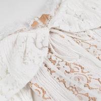 Vestido de encaje clásico versátil de moda para mujer, nuevo y personalizado, con hombros descubiertos - details 3