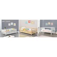Cama para niños Tipi Carpa Indio 80x160 cm Marco de cama para niños Cama de Pino macizo Blanco
