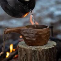 Taza de té con leche de madera de Acacia natural para acampar al aire libre finlandés Isamu, ordenador portátil, resistente al calor - details 3