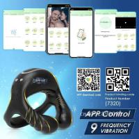 Leten 3 hombres motores anillo vibratorio retardar la eyaculación escroto sexo erección APP anillo estimulador inalámbrico masturbadores Juguetes - details 1