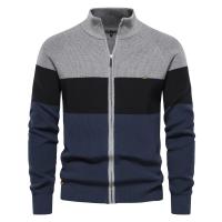2025 nuevo Otoño e Invierno suéter de Color Patchwork para hombres cárdigans con cremallera para hombres suéter de algodón de alta calidad para hombres jóvenes. - details 1