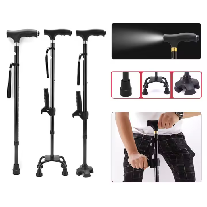 Bastón Multifuncional de Seguridad para Ancianos Trusty para Caminata al Aire Libre Senderismo y Camping con Función de Palanca de Apoyo - 1