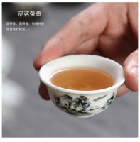 Oferta especial Taza de cerámica, cuenco con tapa, juego de té Kung Fu de porcelana azul y blanca, juego de regalo de boda - details 9
