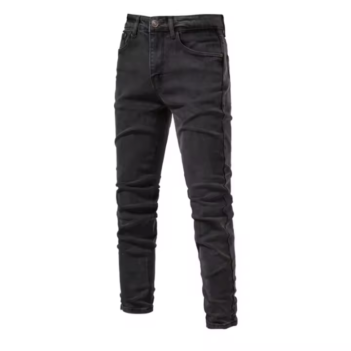 Jeans de Denim Lavados a Medida para Hombres Pantalones Rectos Elásticos - 1