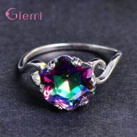 Anillo de Boda de Plata Elegant 925 Zirconia Cúbica Aaa Clara Promesa de Joyería para Mujeres - details 6