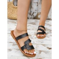 Sandalias planas De cuero con correa cruzada para Mujer, Zapatos De estilo romano De alta calidad, Zapatos De lujo con correa De hebilla, 2023 - details 0